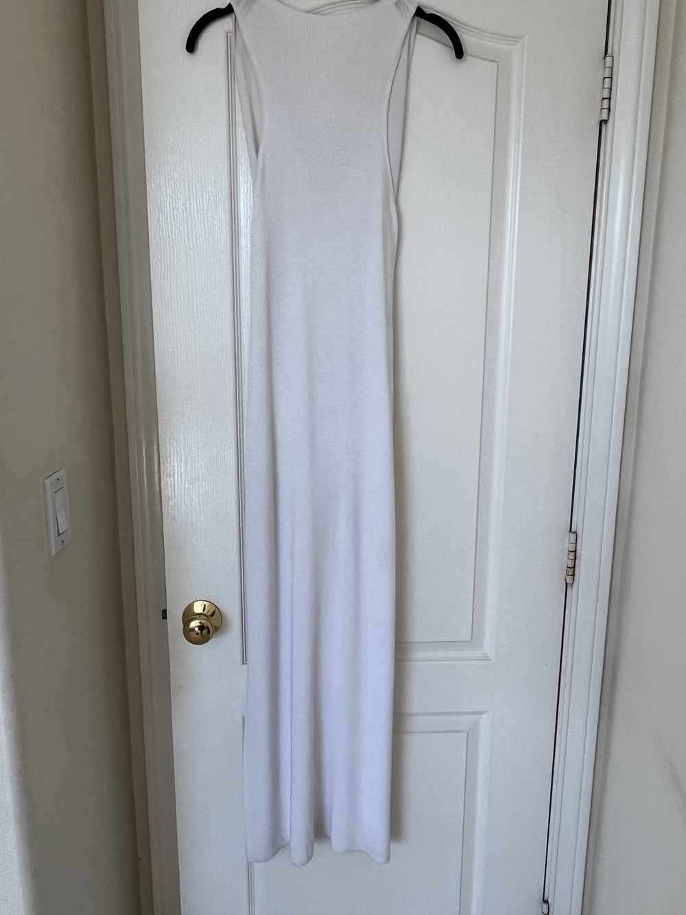 White Sleeveless Maxi Dress - Minimalist Women's Dress